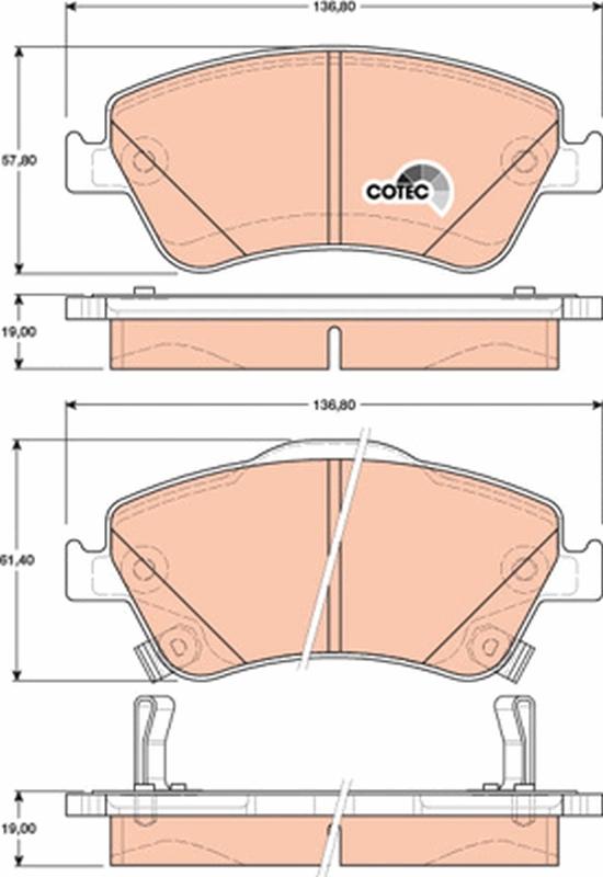 TRW GDB3481 - Гальмівні колодки, дискові гальма autozip.com.ua