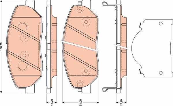 TRW GDB3483 - Гальмівні колодки, дискові гальма autozip.com.ua