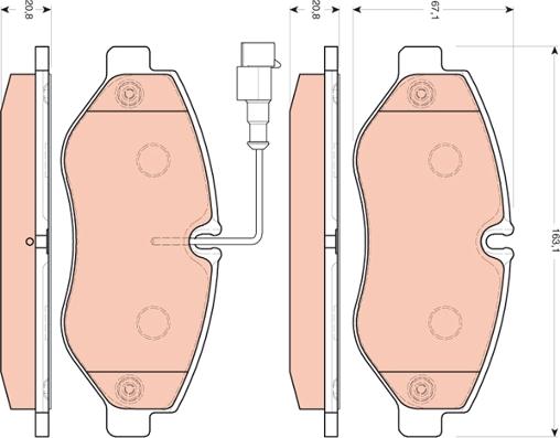 TRW GDB3439 - Гальмівні колодки, дискові гальма autozip.com.ua