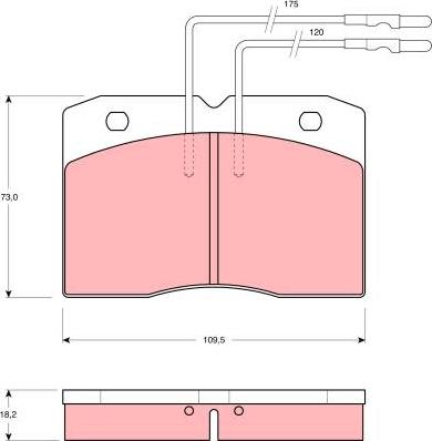 TRW GDB343 - Гальмівні колодки, дискові гальма autozip.com.ua