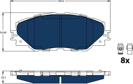 TRW GDB3424BTE - Гальмівні колодки, дискові гальма autozip.com.ua