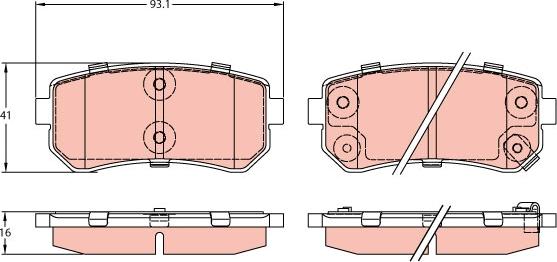 TRW GDB3421AT - Гальмівні колодки, дискові гальма autozip.com.ua