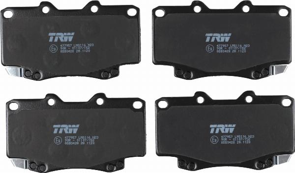 TRW GDB3428 - Гальмівні колодки, дискові гальма autozip.com.ua