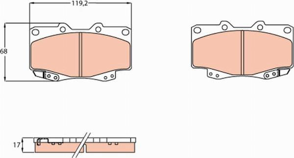 TRW GDB3428 - Гальмівні колодки, дискові гальма autozip.com.ua