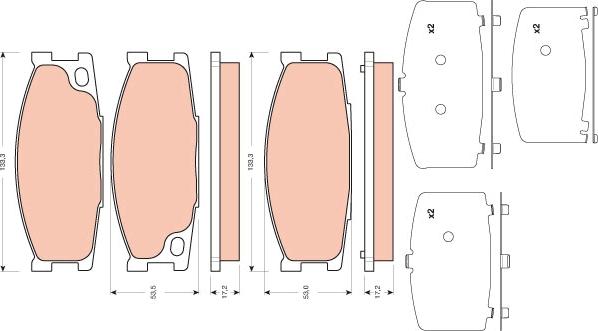 TRW GDB3423 - Гальмівні колодки, дискові гальма autozip.com.ua