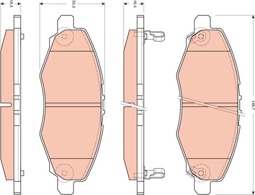 TRW GDB3427 - Гальмівні колодки, дискові гальма autozip.com.ua