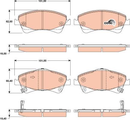 TRW GDB3479 - Гальмівні колодки, дискові гальма autozip.com.ua