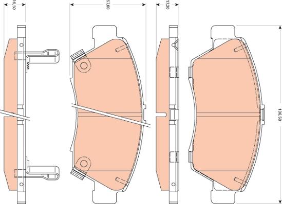 TRW GDB3478 - Гальмівні колодки, дискові гальма autozip.com.ua