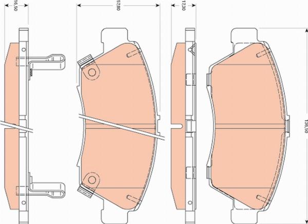 TRW GDB3478 - Гальмівні колодки, дискові гальма autozip.com.ua