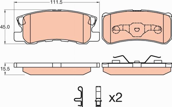 TRW GDB3595 - Гальмівні колодки, дискові гальма autozip.com.ua