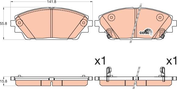 TRW GDB3592DT - Гальмівні колодки, дискові гальма autozip.com.ua