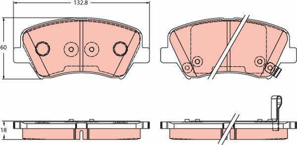 TRW GDB3552 - Гальмівні колодки, дискові гальма autozip.com.ua