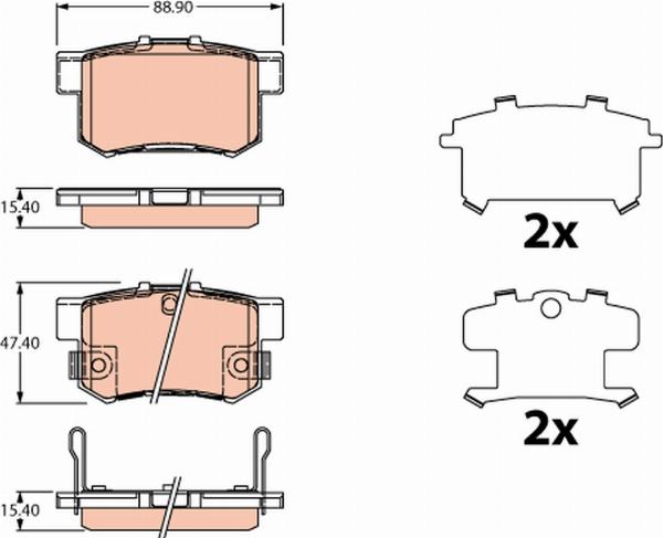 TRW GDB3516 - Гальмівні колодки, дискові гальма autozip.com.ua