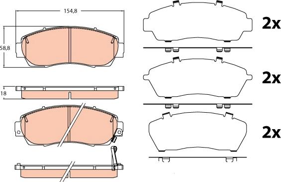 TRW GDB3581DT - Гальмівні колодки, дискові гальма autozip.com.ua