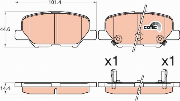 TRW GDB3583 - Гальмівні колодки, дискові гальма autozip.com.ua