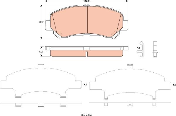 TRW GDB3521 - Гальмівні колодки, дискові гальма autozip.com.ua