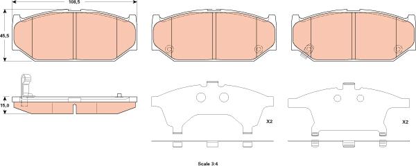 TRW GDB3522 - Гальмівні колодки, дискові гальма autozip.com.ua