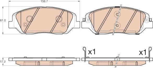 TRW GDB3574 - Гальмівні колодки, дискові гальма autozip.com.ua