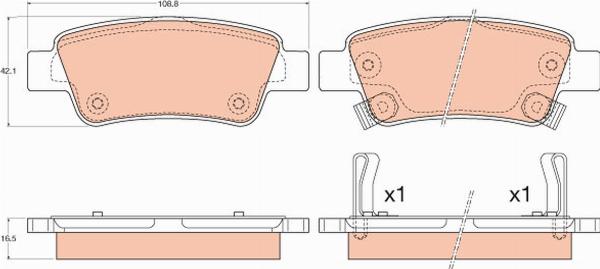 TRW GDB3576 - Гальмівні колодки, дискові гальма autozip.com.ua