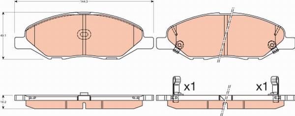 TRW GDB3577 - Гальмівні колодки, дискові гальма autozip.com.ua
