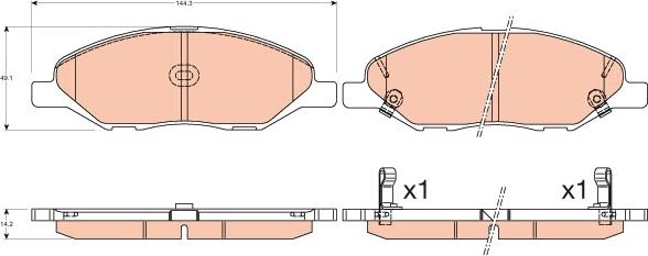 TRW GDB3577 - Гальмівні колодки, дискові гальма autozip.com.ua