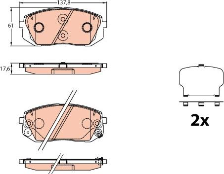 TRW GDB3640 - Гальмівні колодки, дискові гальма autozip.com.ua