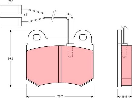 TRW GDB364 - Гальмівні колодки, дискові гальма autozip.com.ua