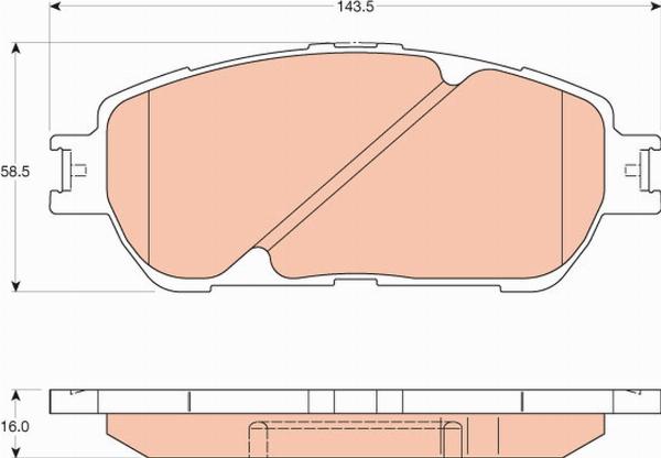 TRW GDB3610 - Гальмівні колодки, дискові гальма autozip.com.ua
