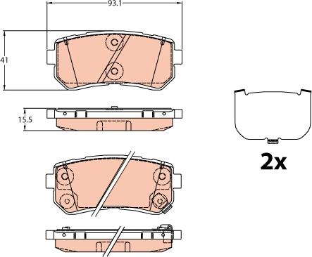 TRW GDB3636 - Гальмівні колодки, дискові гальма autozip.com.ua