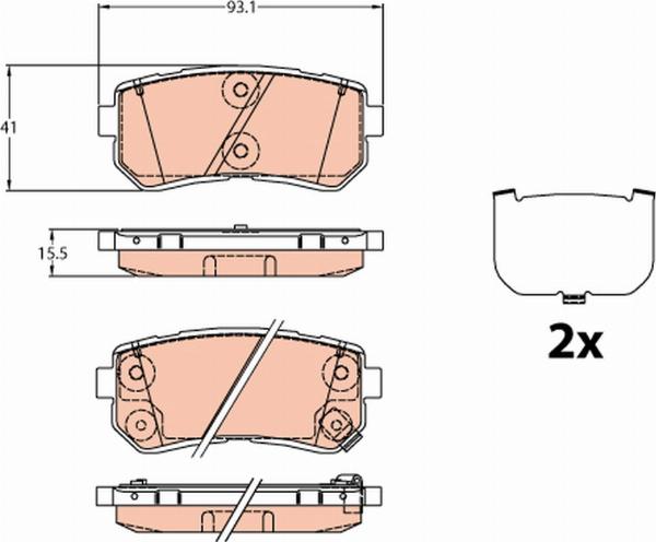 TRW GDB3636 - Гальмівні колодки, дискові гальма autozip.com.ua