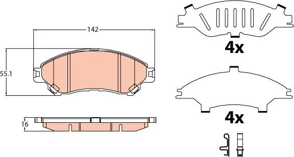 TRW GDB3633 - Гальмівні колодки, дискові гальма autozip.com.ua