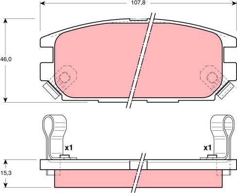 TRW GDB3044 - Гальмівні колодки, дискові гальма autozip.com.ua