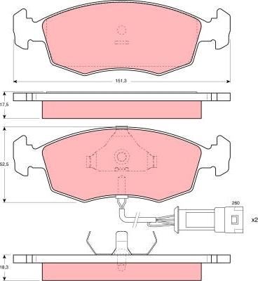 TRW GDB301 - Гальмівні колодки, дискові гальма autozip.com.ua