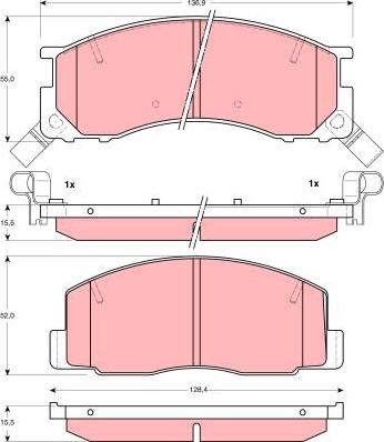 TRW GDB3086AT - Гальмівні колодки, дискові гальма autozip.com.ua