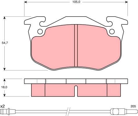 TRW GDB308 - Гальмівні колодки, дискові гальма autozip.com.ua