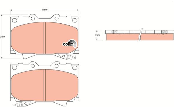 TRW GDB3197 - Гальмівні колодки, дискові гальма autozip.com.ua