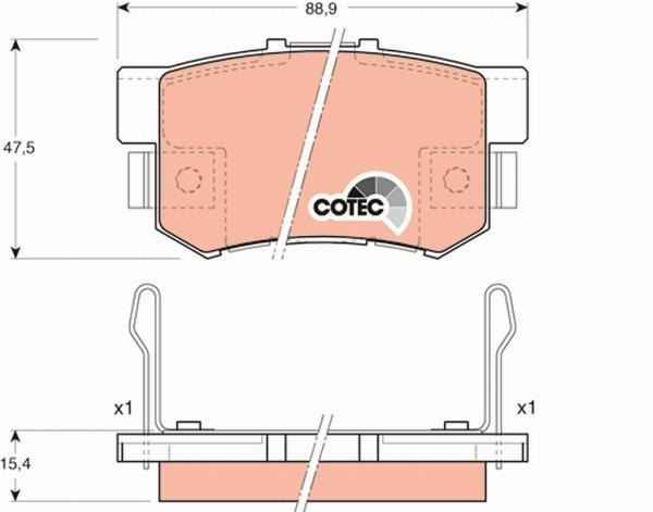 TRW GDB3154 - Гальмівні колодки, дискові гальма autozip.com.ua
