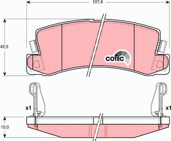 TRW GDB3164 - Гальмівні колодки, дискові гальма autozip.com.ua