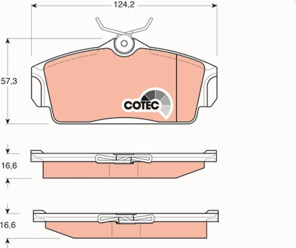TRW GDB3168 - Гальмівні колодки, дискові гальма autozip.com.ua