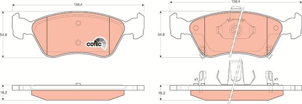 TRW GDB3163 - Гальмівні колодки, дискові гальма autozip.com.ua