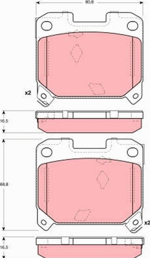 TRW GDB3105 - Гальмівні колодки, дискові гальма autozip.com.ua