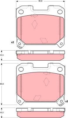 TRW GDB3105 - Гальмівні колодки, дискові гальма autozip.com.ua