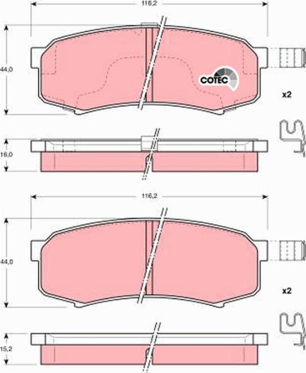 TRW GDB3110 - Гальмівні колодки, дискові гальма autozip.com.ua