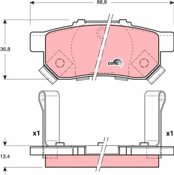 TRW GDB3174 - Гальмівні колодки, дискові гальма autozip.com.ua