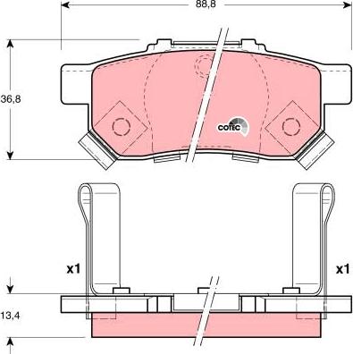 TRW GDB3174 - Гальмівні колодки, дискові гальма autozip.com.ua