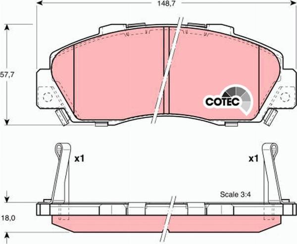 TRW GDB3177 - Гальмівні колодки, дискові гальма autozip.com.ua