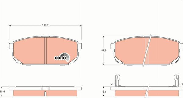 TRW GDB3344 - Гальмівні колодки, дискові гальма autozip.com.ua