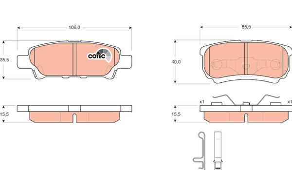 TRW GDB3341 - Гальмівні колодки, дискові гальма autozip.com.ua