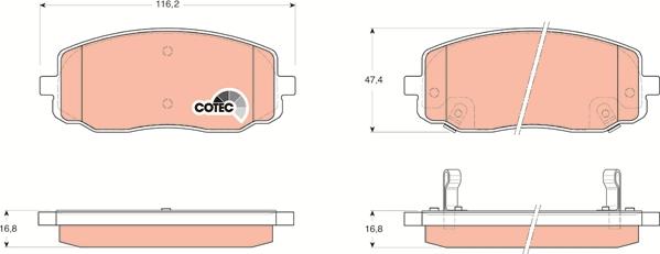 TRW GDB3369 - Гальмівні колодки, дискові гальма autozip.com.ua