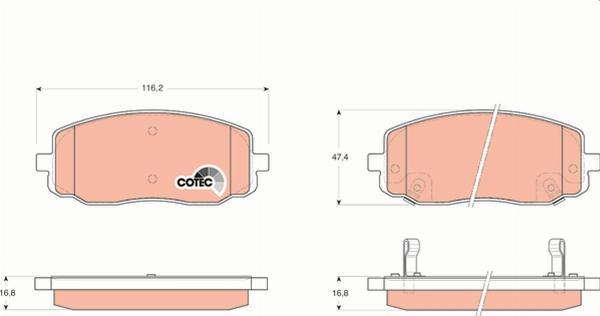 TRW GDB3369 - Гальмівні колодки, дискові гальма autozip.com.ua